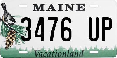 ME license plate 3476UP