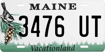 ME license plate 3476UT