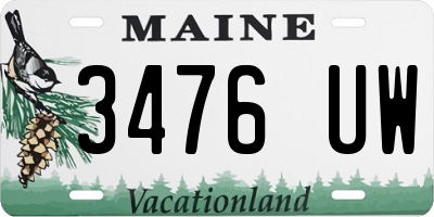 ME license plate 3476UW
