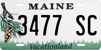 ME license plate 3477SC
