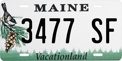 ME license plate 3477SF