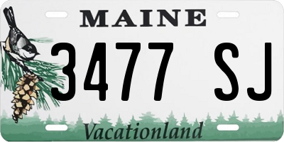 ME license plate 3477SJ