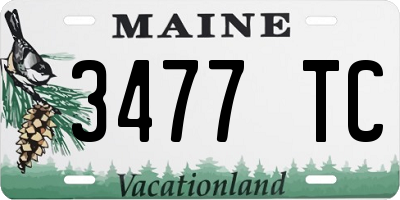 ME license plate 3477TC