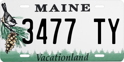 ME license plate 3477TY