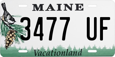 ME license plate 3477UF