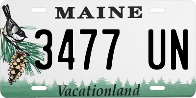 ME license plate 3477UN