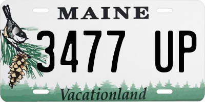 ME license plate 3477UP