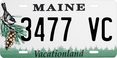 ME license plate 3477VC