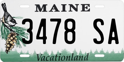 ME license plate 3478SA