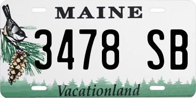 ME license plate 3478SB