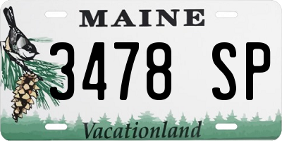 ME license plate 3478SP