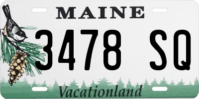 ME license plate 3478SQ