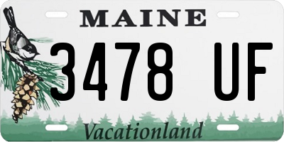 ME license plate 3478UF
