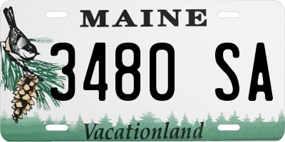 ME license plate 3480SA