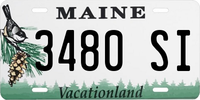 ME license plate 3480SI