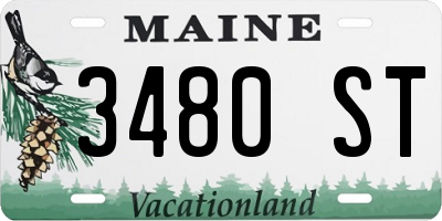 ME license plate 3480ST