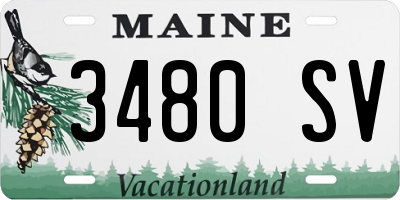 ME license plate 3480SV