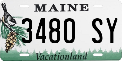 ME license plate 3480SY