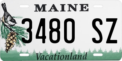 ME license plate 3480SZ