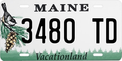 ME license plate 3480TD