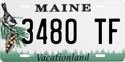 ME license plate 3480TF
