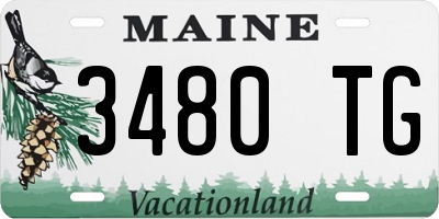 ME license plate 3480TG