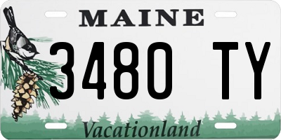 ME license plate 3480TY