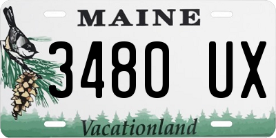 ME license plate 3480UX