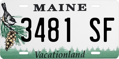 ME license plate 3481SF