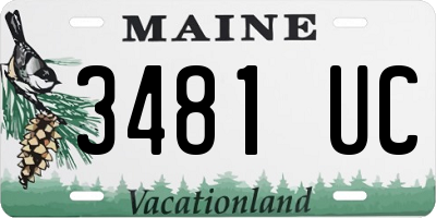 ME license plate 3481UC