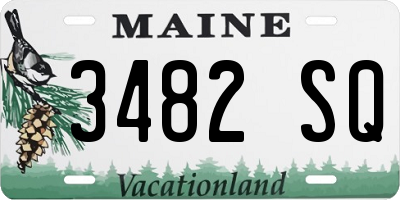 ME license plate 3482SQ