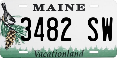 ME license plate 3482SW