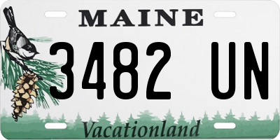ME license plate 3482UN