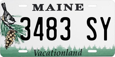 ME license plate 3483SY