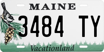 ME license plate 3484TY