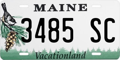 ME license plate 3485SC