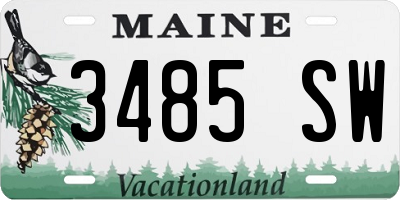 ME license plate 3485SW