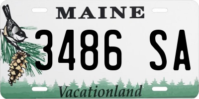 ME license plate 3486SA