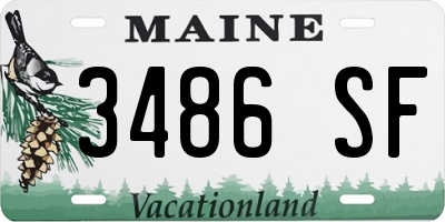 ME license plate 3486SF