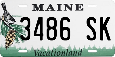 ME license plate 3486SK