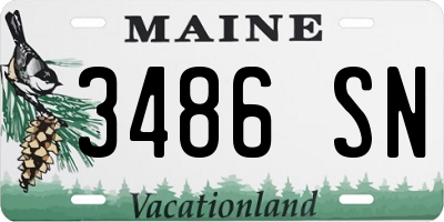 ME license plate 3486SN