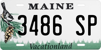 ME license plate 3486SP