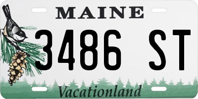 ME license plate 3486ST