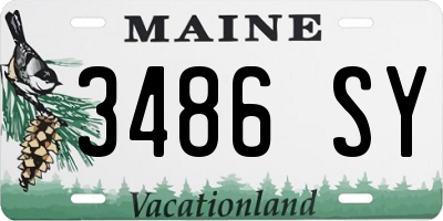 ME license plate 3486SY