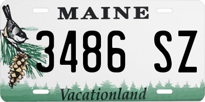 ME license plate 3486SZ