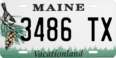 ME license plate 3486TX