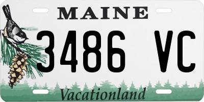 ME license plate 3486VC