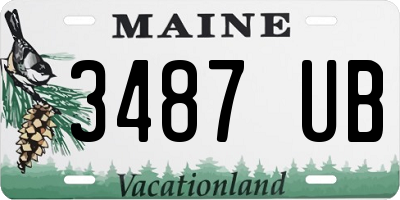 ME license plate 3487UB