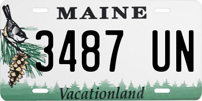 ME license plate 3487UN