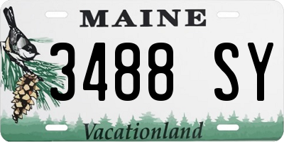 ME license plate 3488SY